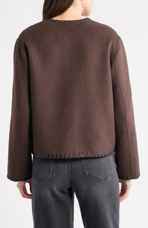 Rails Melanie Leather Whipstitch Wool Blend Jacket In Multi