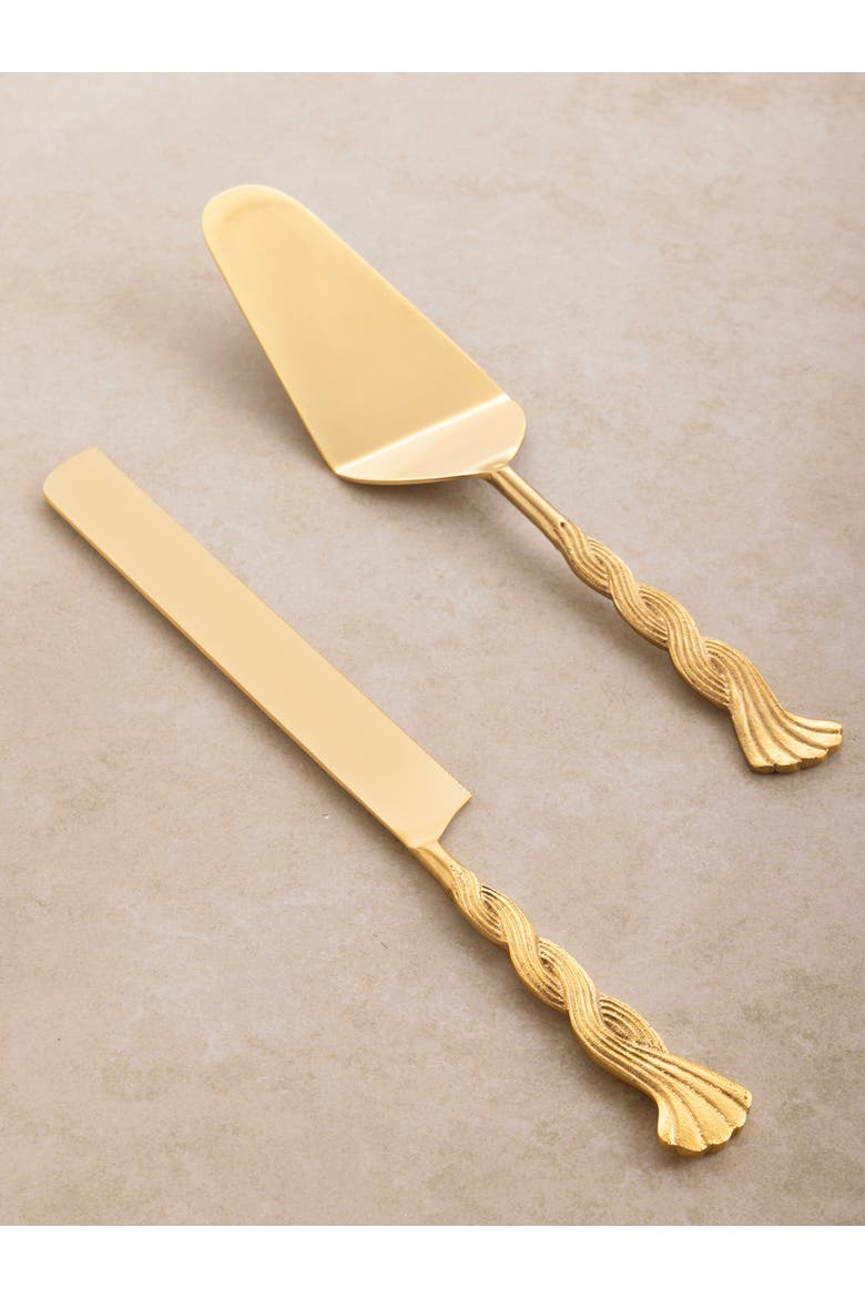 Santiago Cake Servers, Set of 2, Main, color, Gold