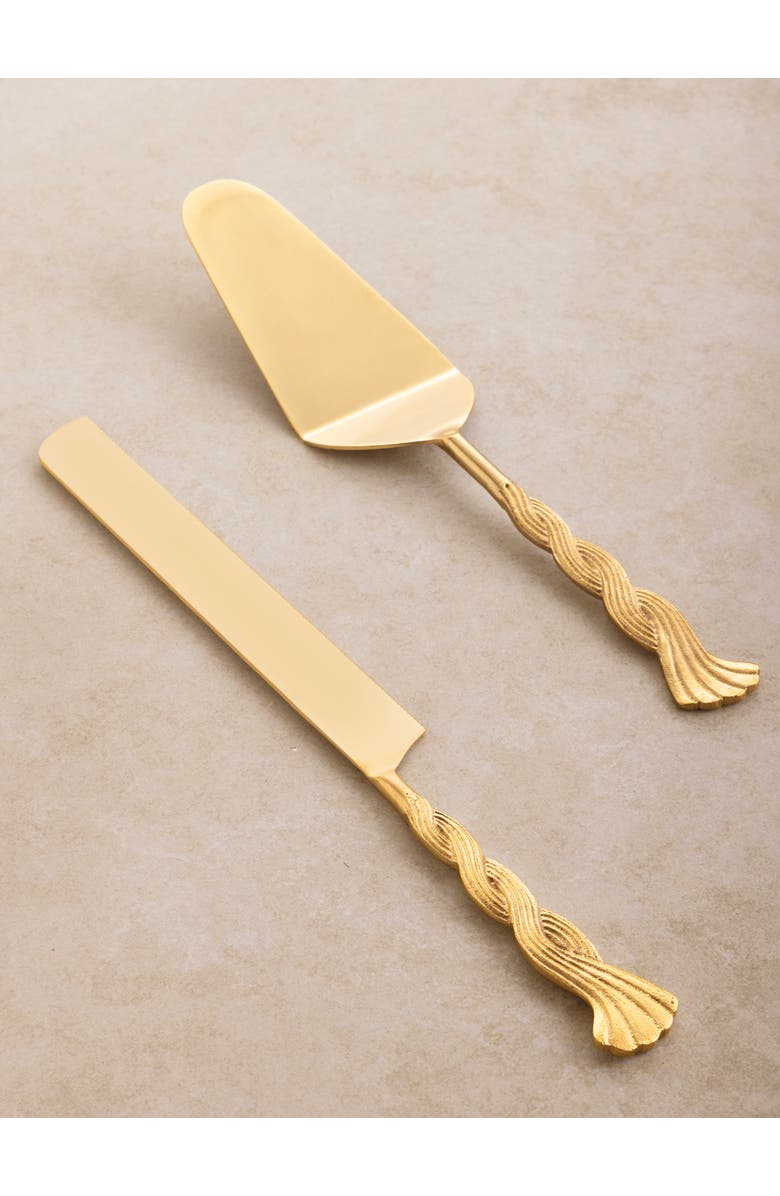 GAURI KOHLI Santiago Cake Servers, Set of 2, Main, color, Gold