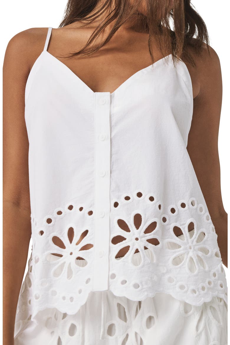 Emma Cotton Eyelet Tank, Alternate, color, WHITE