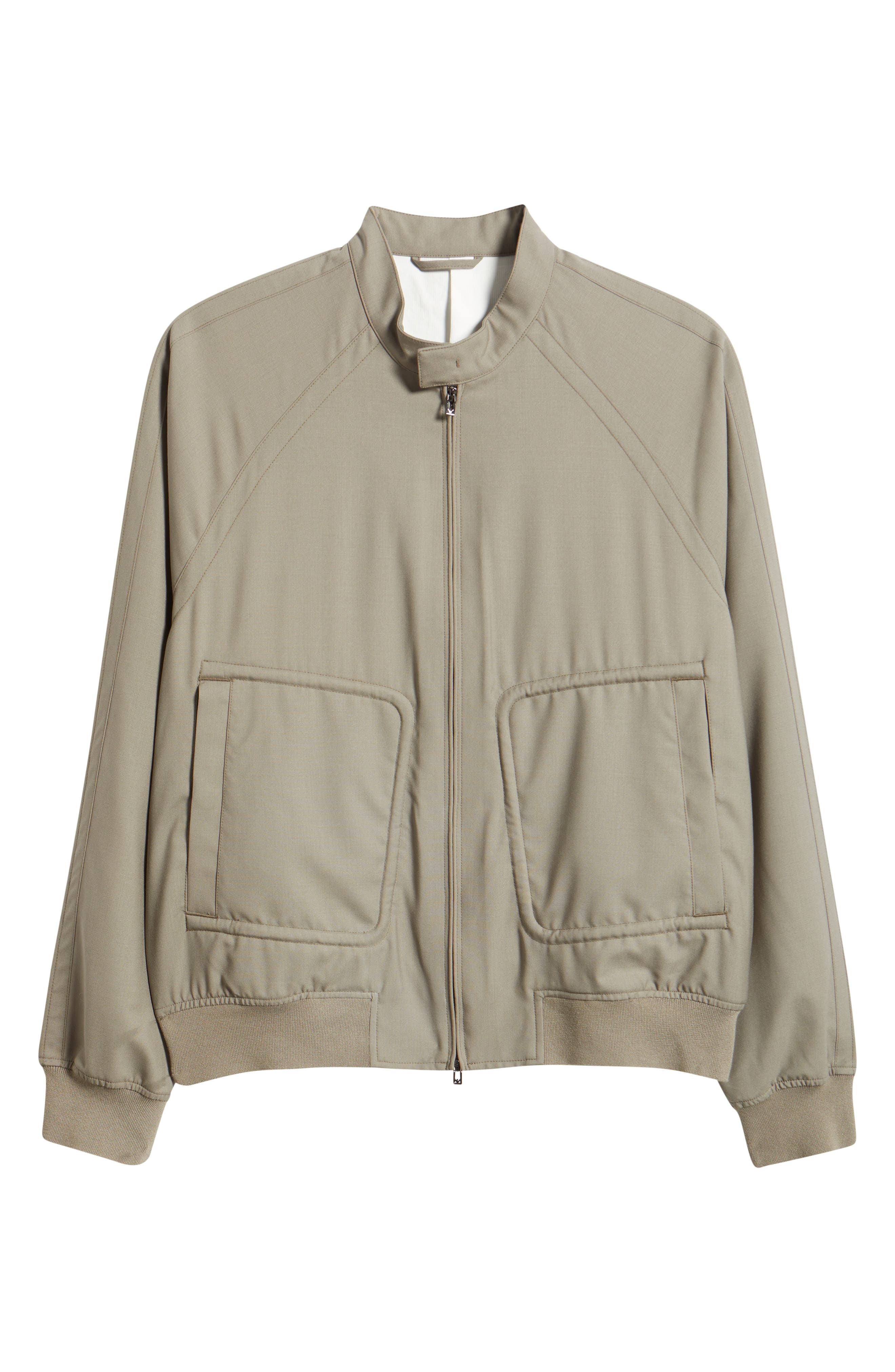 Emporio Armani Virgin Wool Zip Bomber Jacket (Men) | Nordstromrack