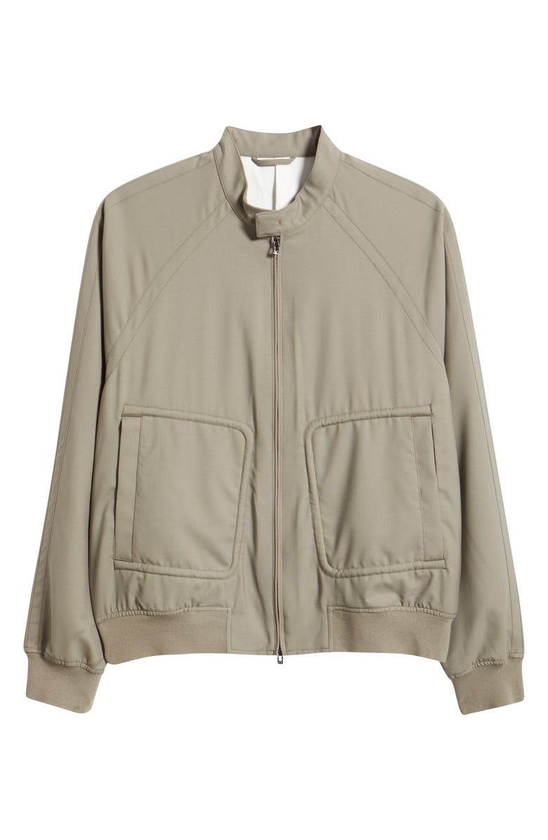 Emporio Armani Virgin Wool Zip Bomber Jacket, Main, color, Grey