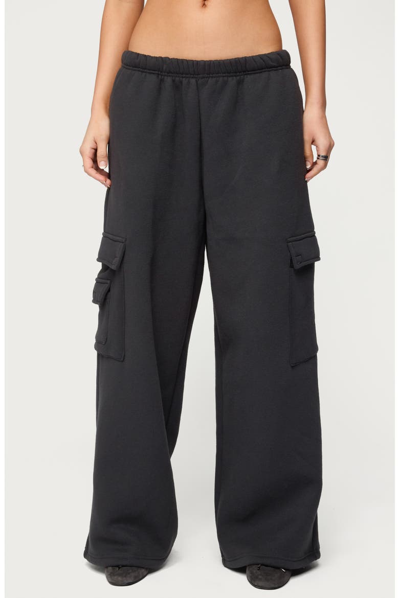 Wide Leg Cargo Sweatpants, Main, color, DARK-GRAY