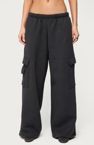EDIKTED Wide Leg Cargo Sweatpants