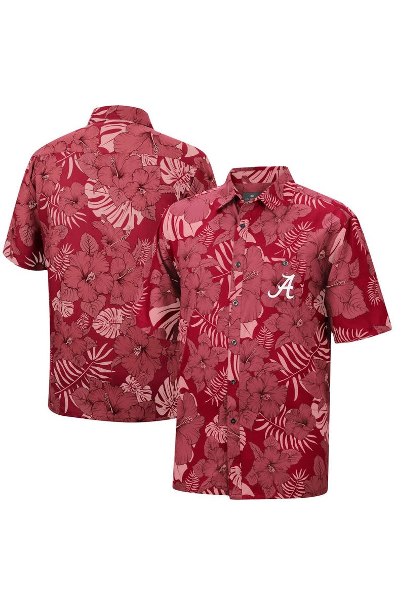COLOSSEUM Men's Colosseum Crimson Alabama Crimson Tide The Dude Camp Button-Up Shirt, Main, color, 