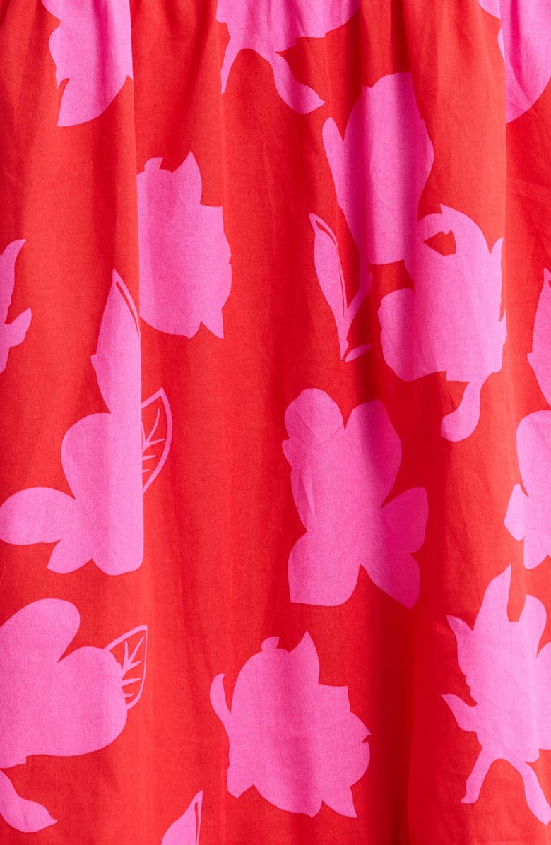 SUGARLIPS Brighton Smocked Long Sleeve Maxi Dress, Alternate, color, Fuchsia-Red