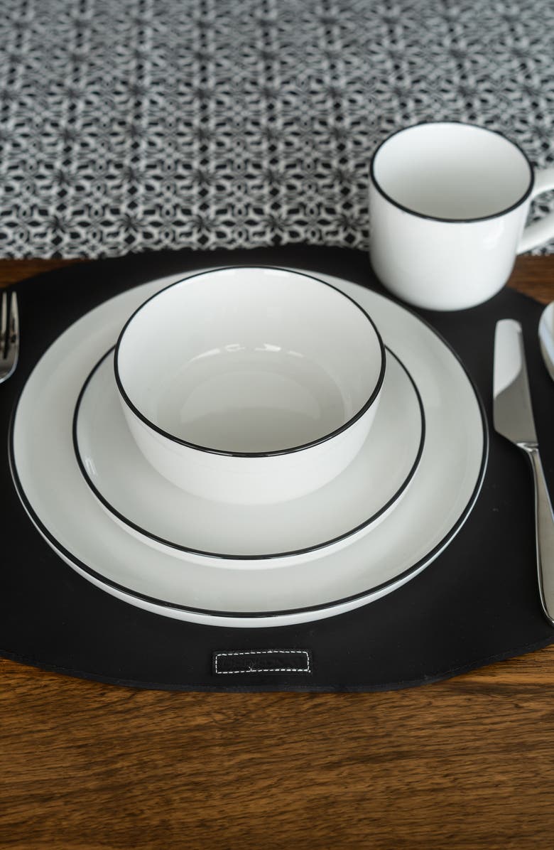 BIA Cordon Bleu Set of 4 Silhouette Porcelain Soup/Cereal Bowls, Alternate, color, White W/Black