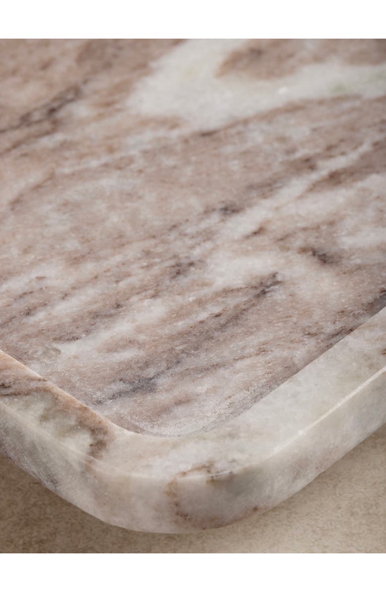 GAURI KOHLI Clover Beige Marble Tray, Alternate, color,