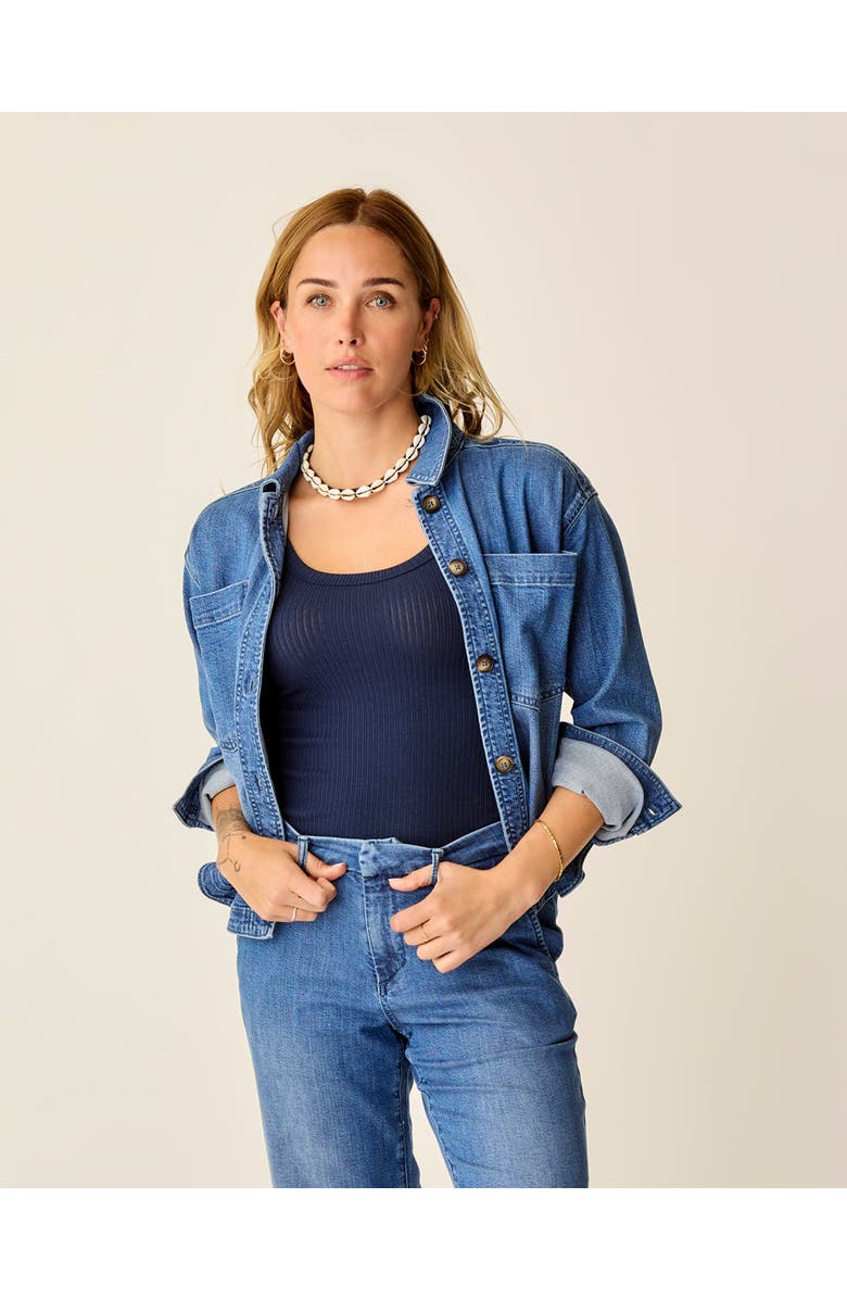 Carve Designs Flora Denim Shacket, Main, color, Magnolia