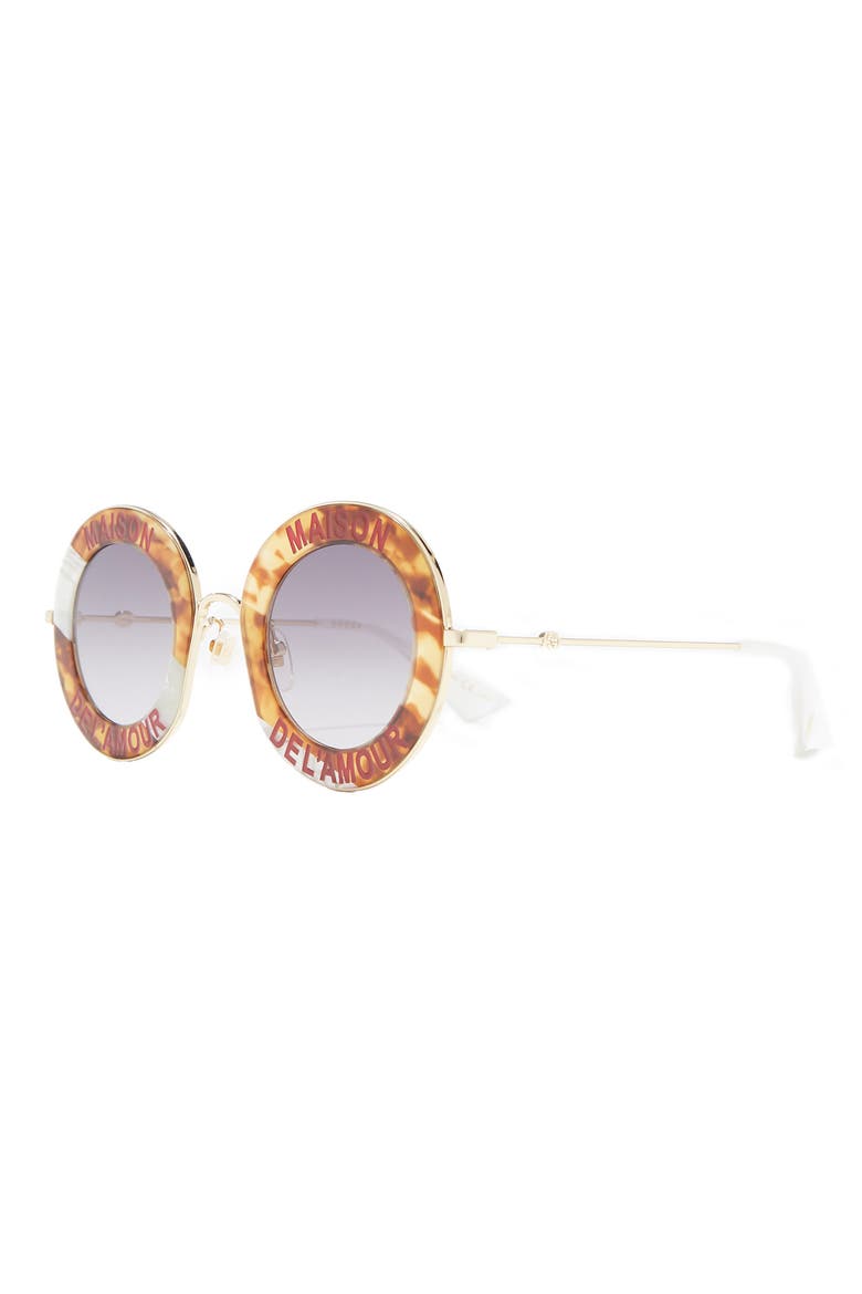 Maison Del'Amour 44mm Round Sunglasses, Alternate, color, HAVANA GOLD GREY