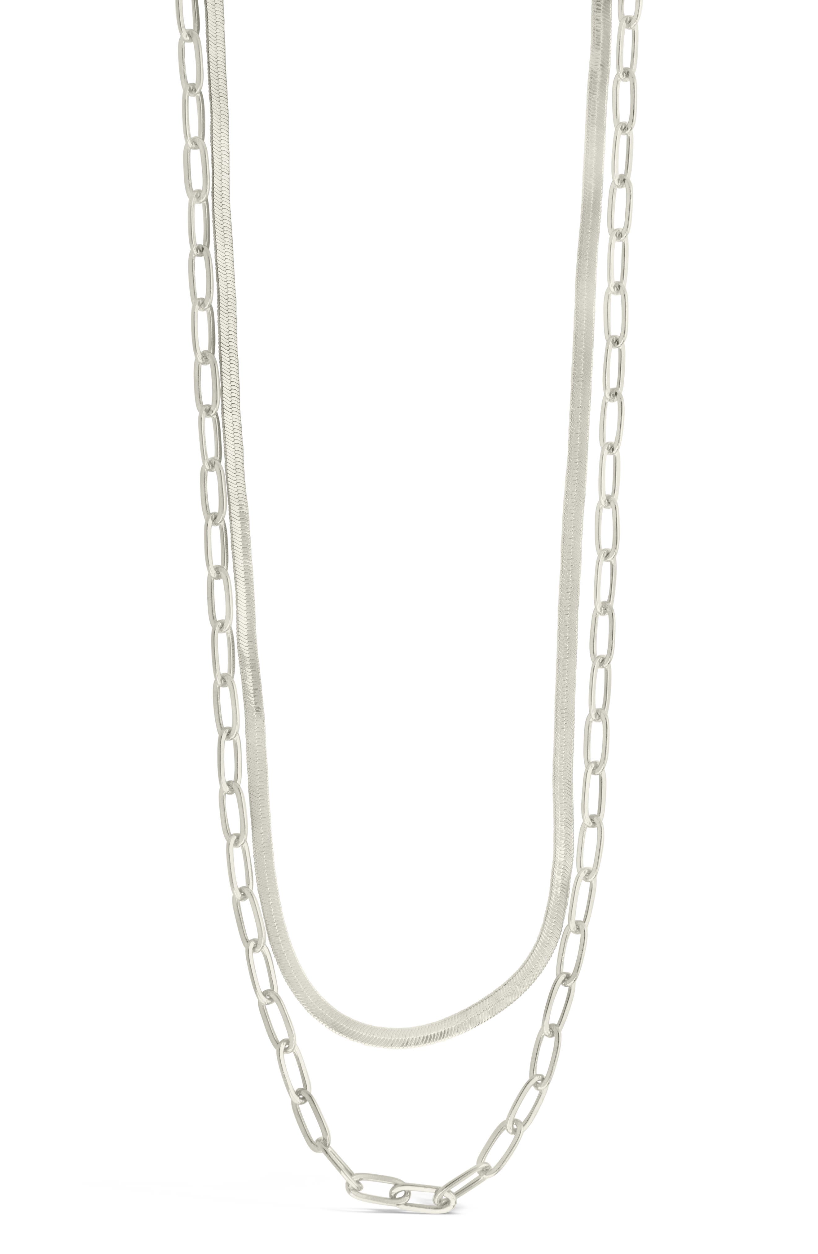 Sterling Forever Brinley Layered Chain Necklace
