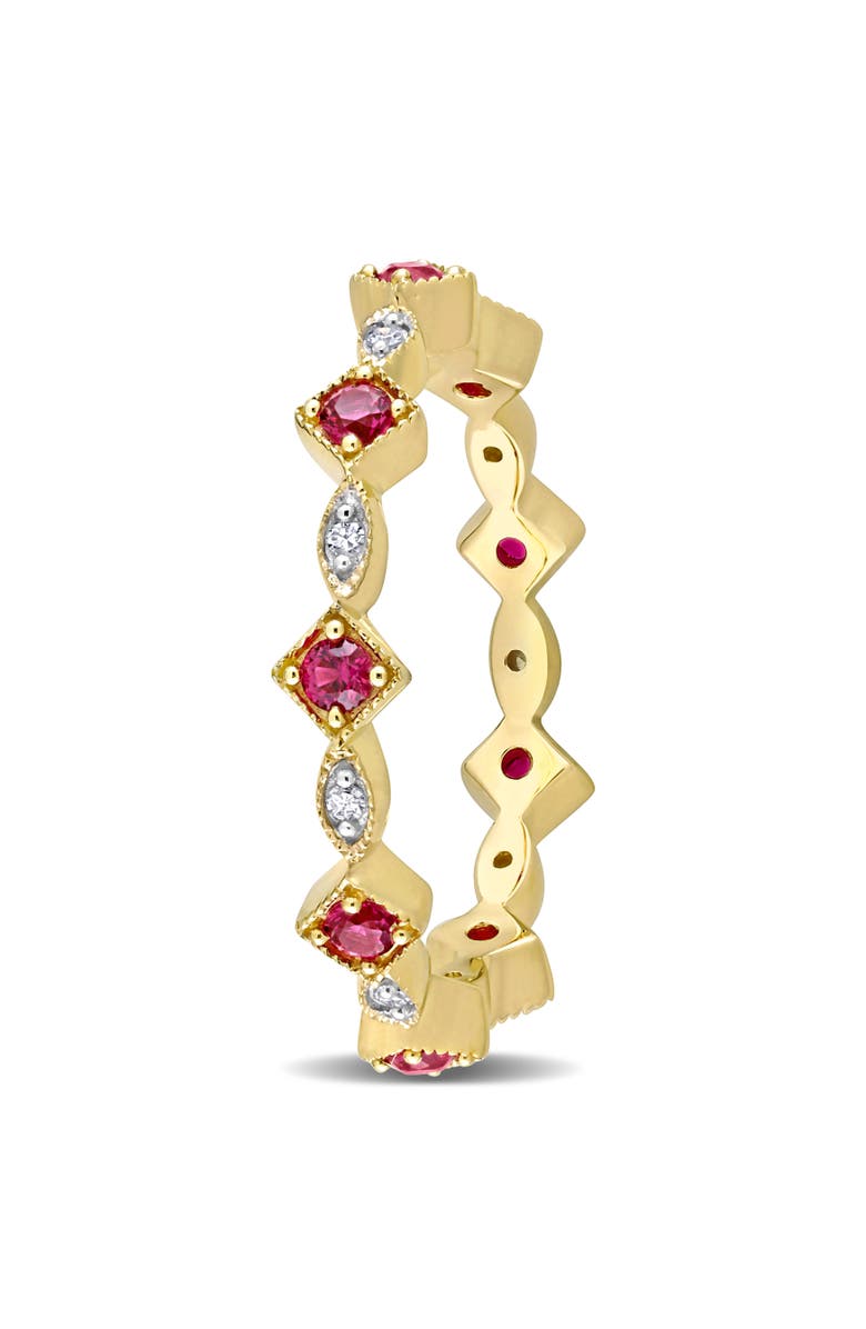 Julianna B. Gemstone & Diamond Eternity Ring 10k, Alternate, color, Created Ruby
