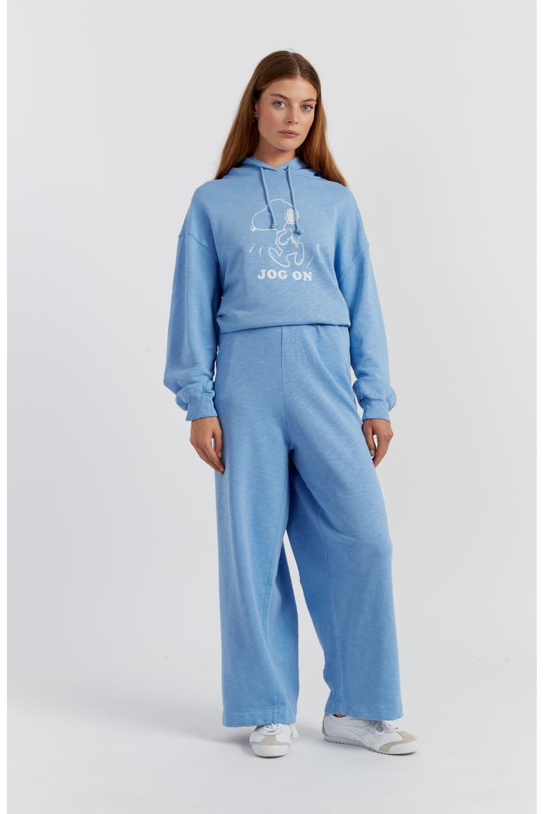 Snoopy Graphic Cotton Sweatpants, Alternate, color, Sky Blue