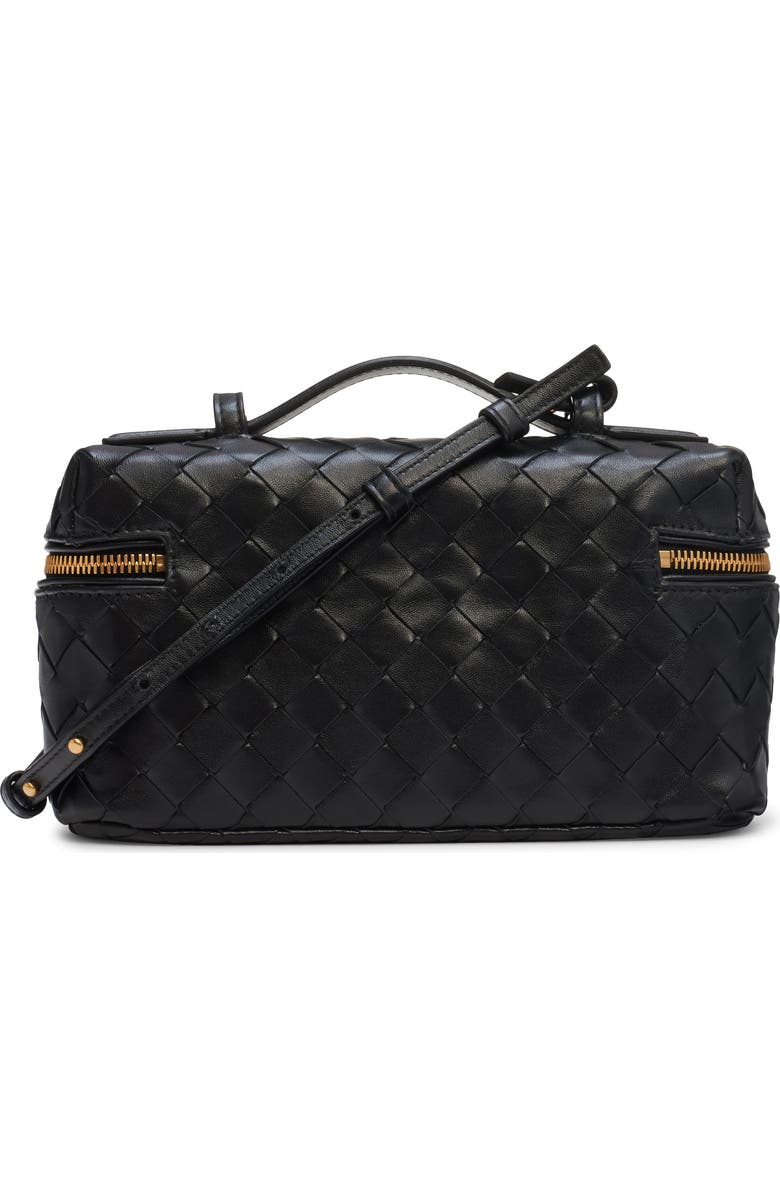 Bottega Veneta Intrecciato Leather Convertible Vanity Case, Alternate, color, 8425 Black-Gold