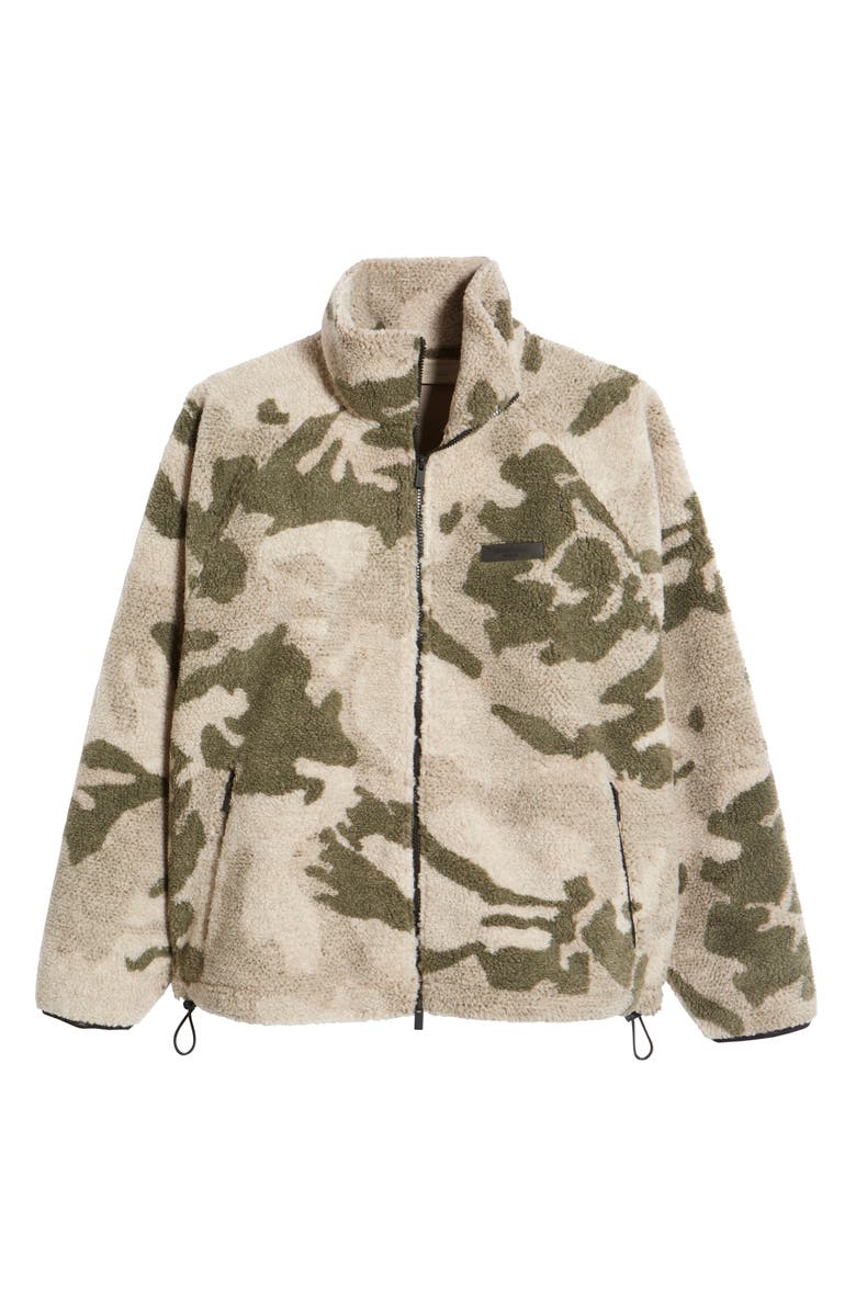 Fear of God Essentials Polar Camo Print Fleece Full Zip Jacket, Alternate, color,