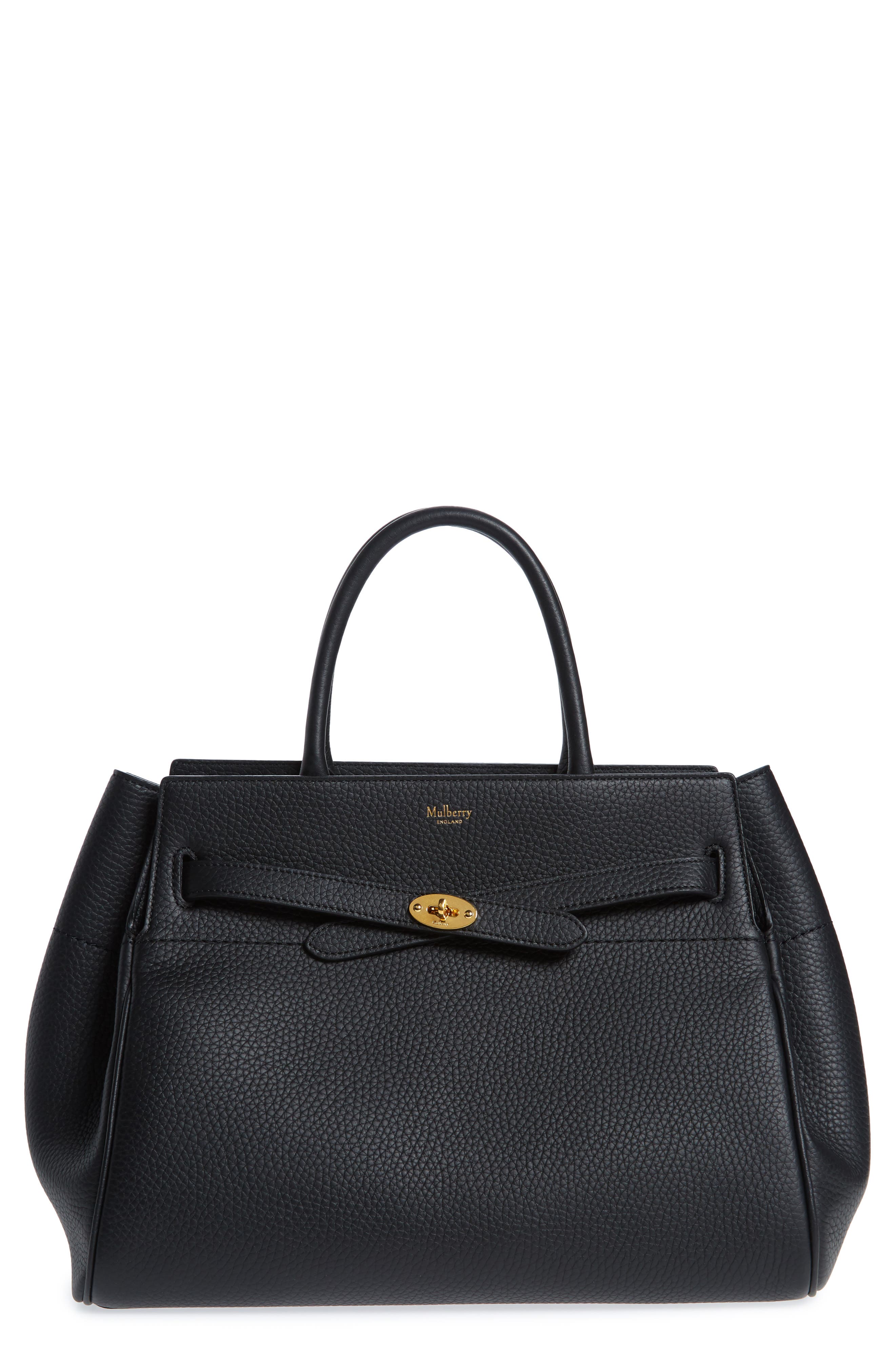 Mulberry Belted Bayswater Grained Leather Satchel, Main, color, 