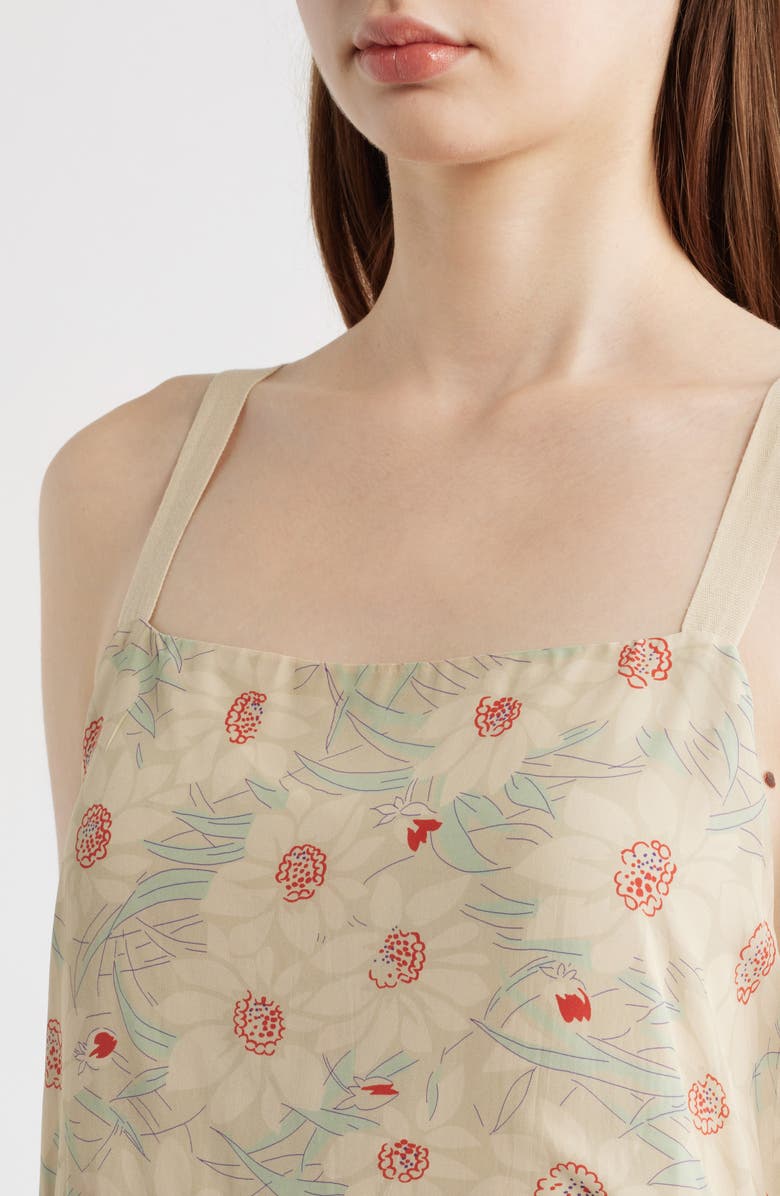 THE GREAT. The Sunroom Sleeveless Slipdress, Alternate, color, Champagne Scattered Bloom