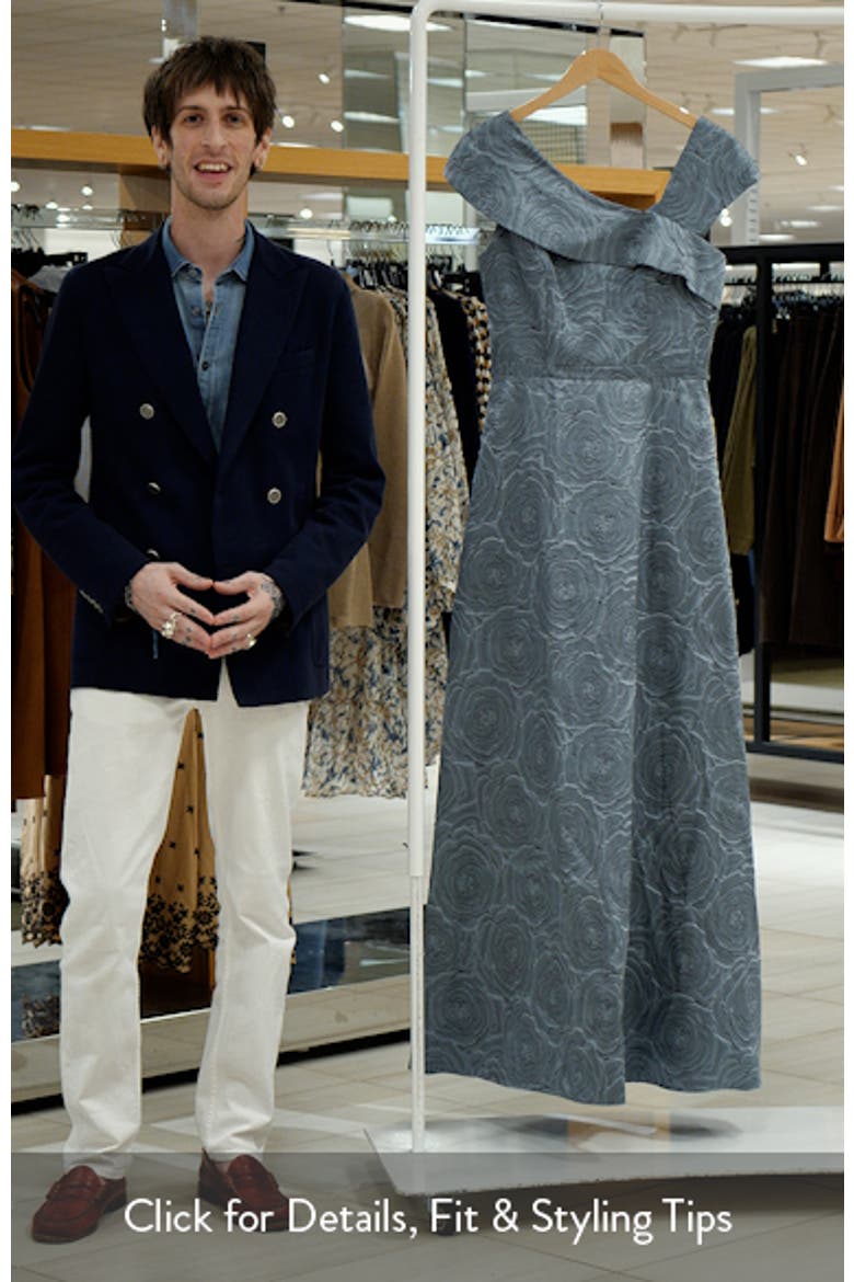 Floral Brocade Asymmetric Neck Gown video