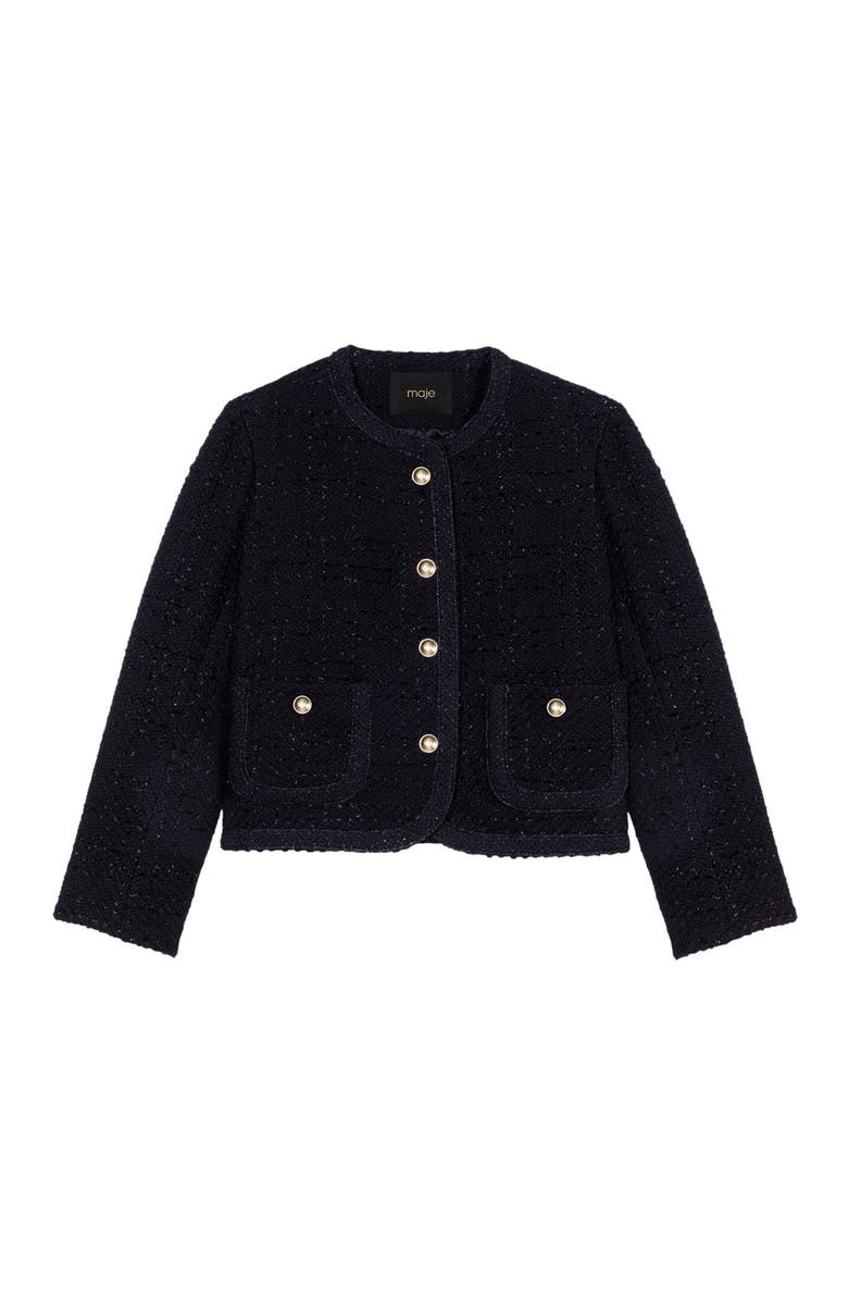 maje Short tweed jacket, Alternate, color,