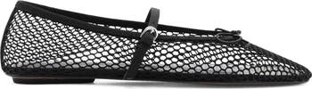Buckle Strap Fishnet Ballet Flat