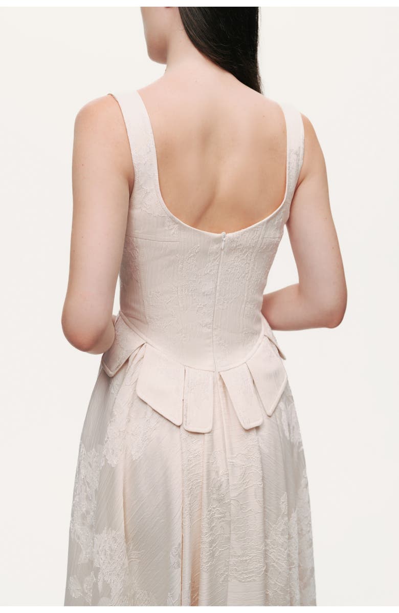 Nocturne Lace-Up Corset Midi Dress, Alternate, color, Ivory