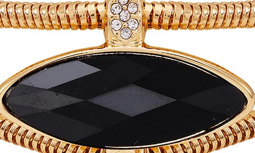 Vince Camuto Crystal Snake Chain Bracelet In Gold Tone