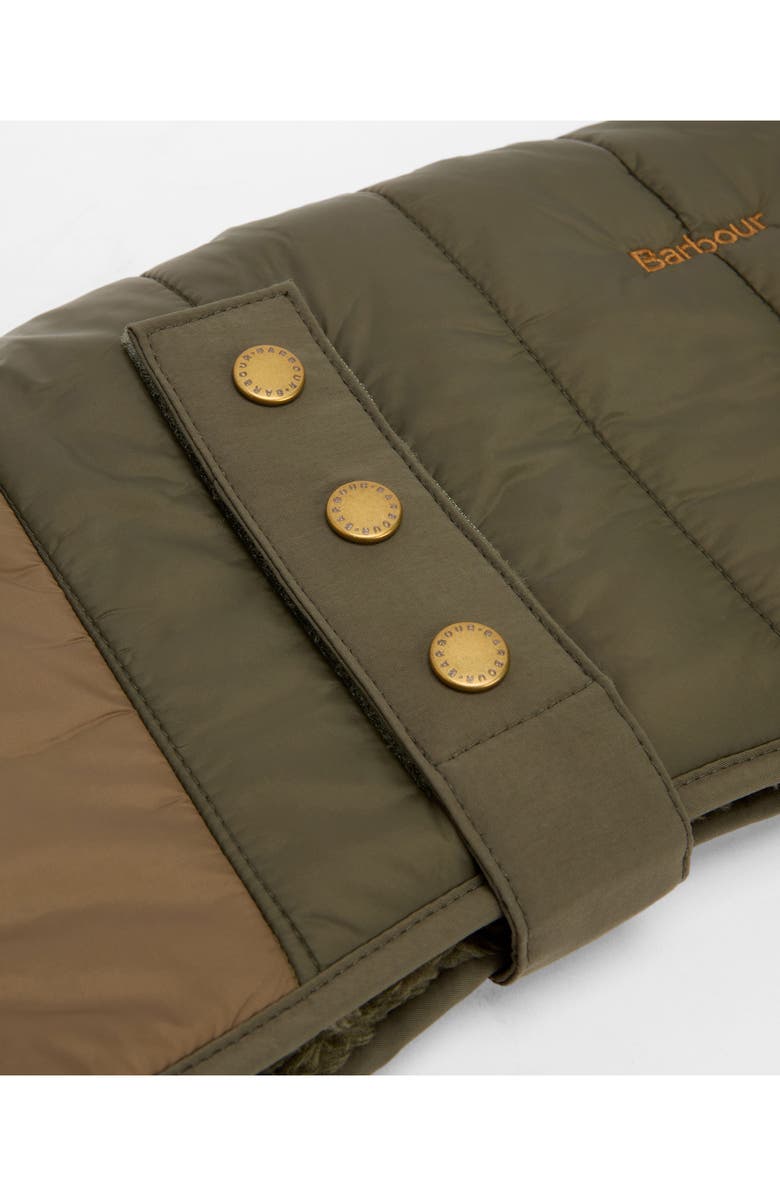 Barbour Brampton Quilted Colorblock Dog Coat, Alternate, color, Olive/ Khaki