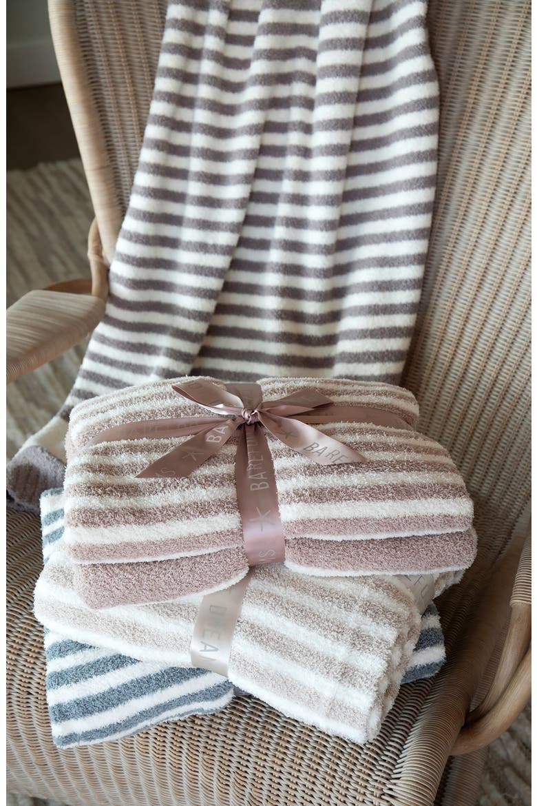 CozyChic™ Stripe Throw Blanket, Alternate, color, MOONBEAM-PEARL