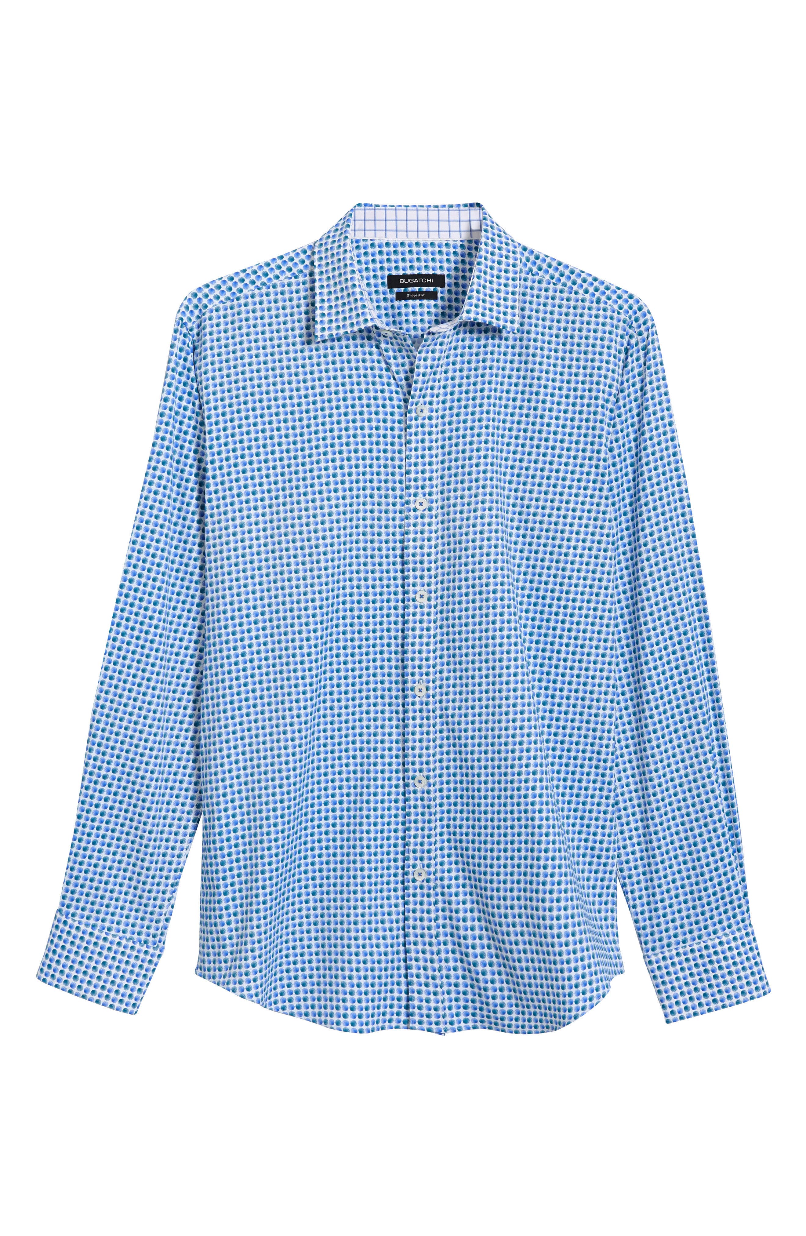 Bugatchi Shaped Fit Dot Print Button-Up Performance Shirt (Men ...