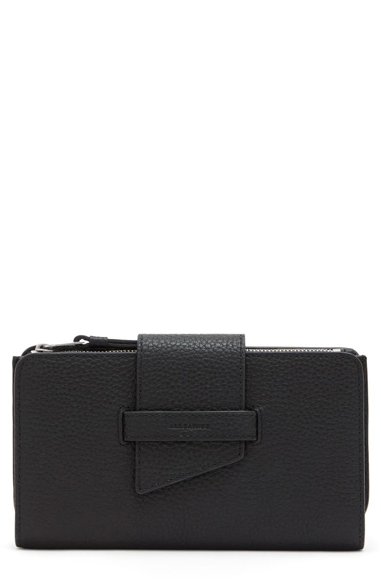 AllSaints Ray Leather Wallet, Main, color,
