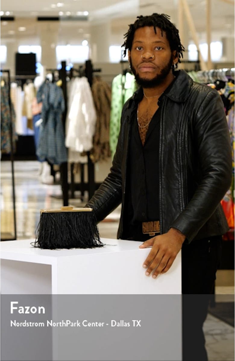 Ostrich Feather Embellished Clutch, sales video thumbnail