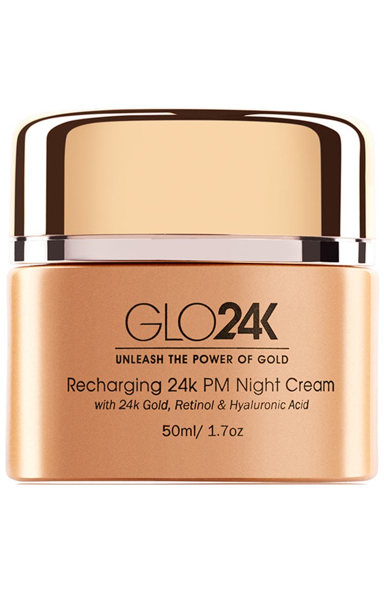 GLO24K UNLEASH THE POWER OF GOLD Recharging 24k PM Night Cream, Main, color, Na