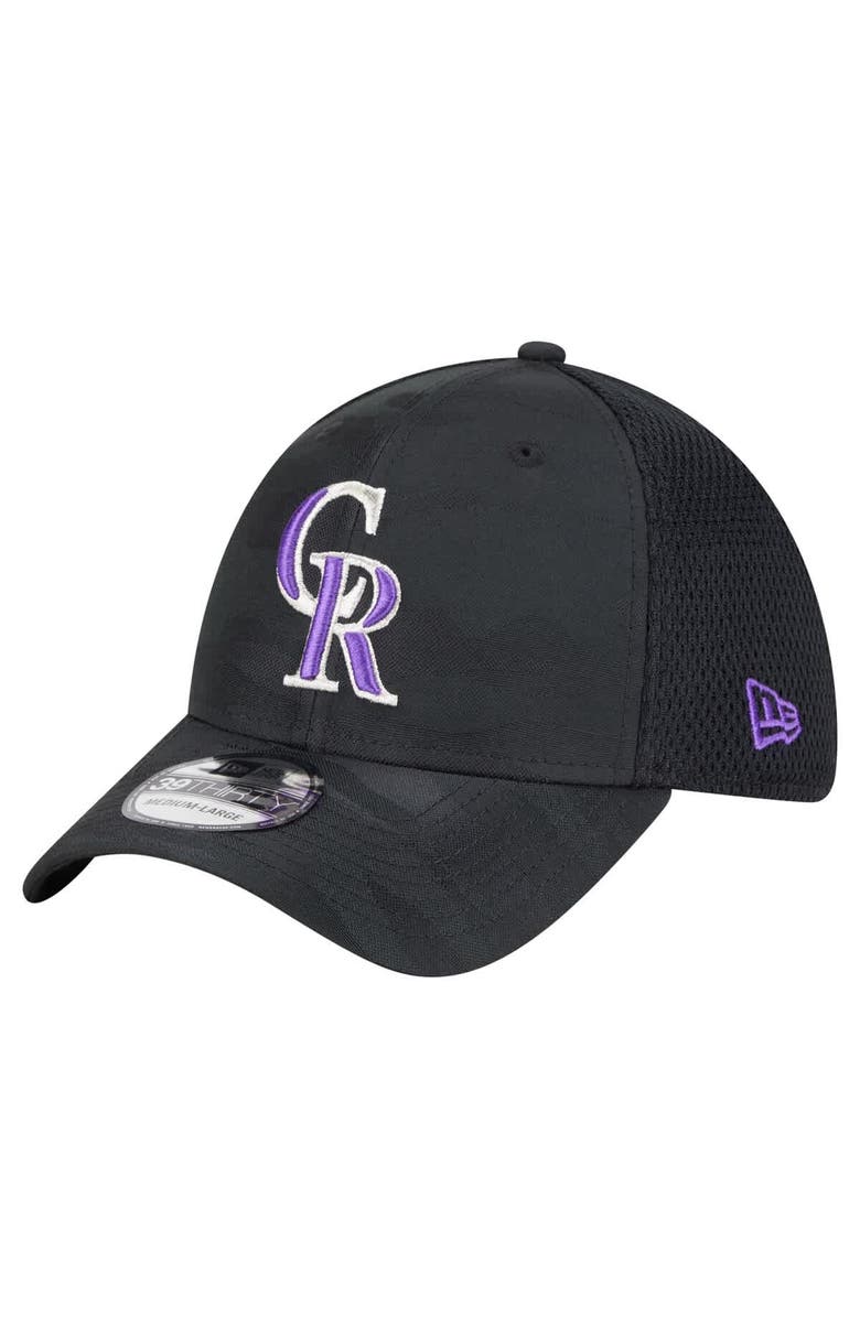 New Era Men's New Era Black Colorado Rockies Subtle Camo 39THIRTY Flex Hat, Alternate, color, Black