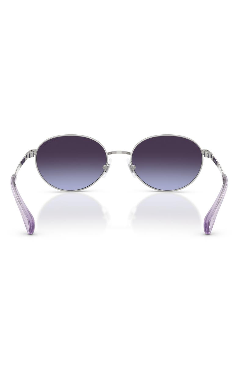 Ralph Lauren 55mm Oval Sunglasses, Alternate, color, Shiny Silver / Gradient Blu