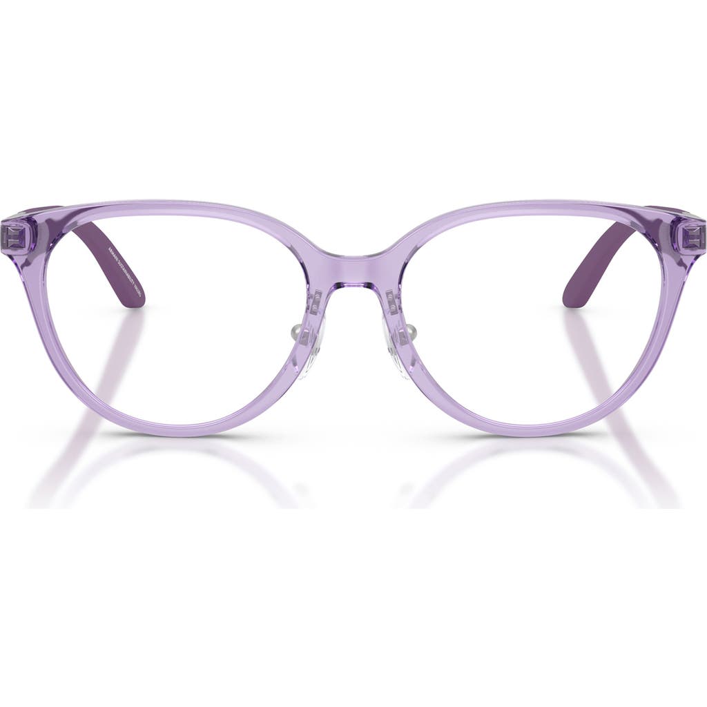 Emporio Armani Kids' 46mm Cat Eye Optical Glasses In Purple