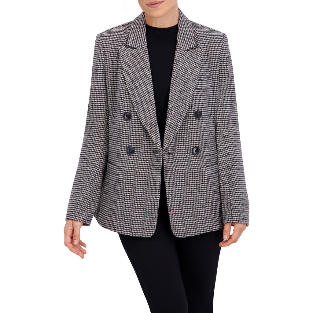 Ookie & Lala Houndstooth Double Breasted Blazer In Multi
