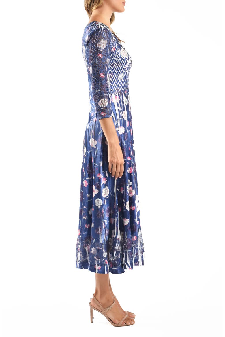 Charmeuse & Chiffon Cocktail Dress, Alternate, color, POPPY SPRAY