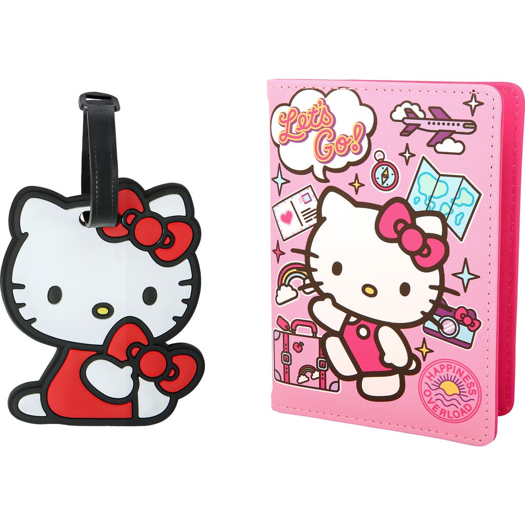 Hello Kitty Passport Holder And Luggage Tag Set In Pink