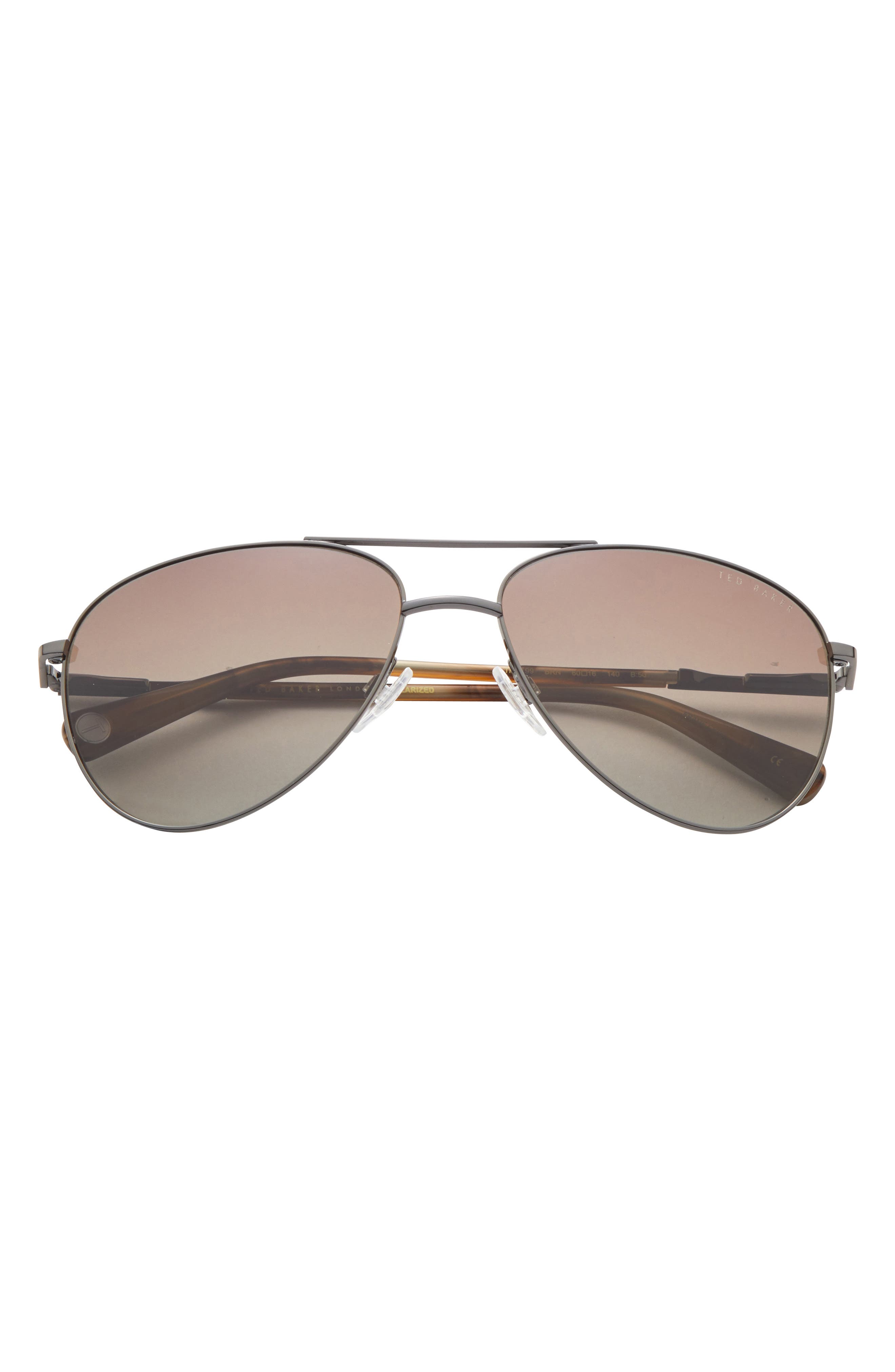 Ted Baker London 60mm Polarized Aviator Sunglasses