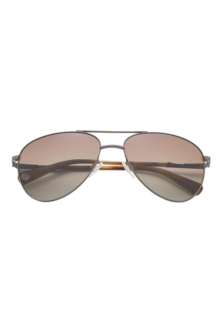 60mm Polarized Aviator Sunglasses, Main, color, BROWN