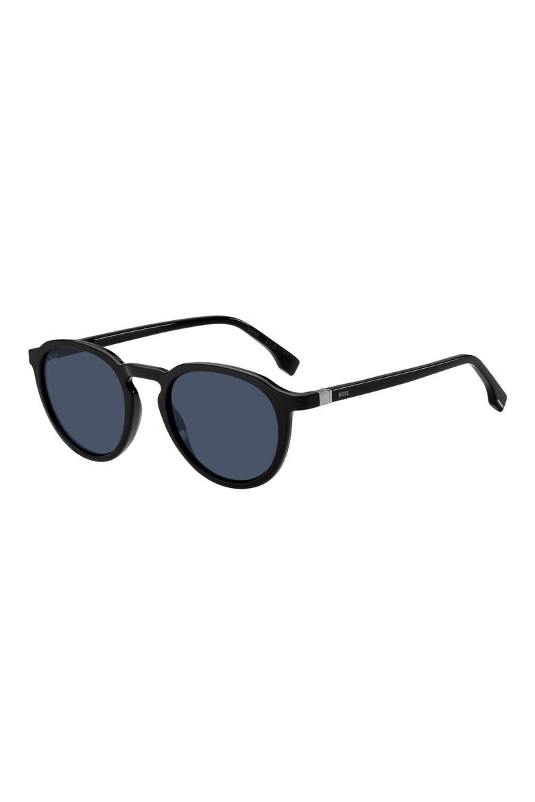 1491/S 51mm Round Sunglasses, Alternate, color, BLACK