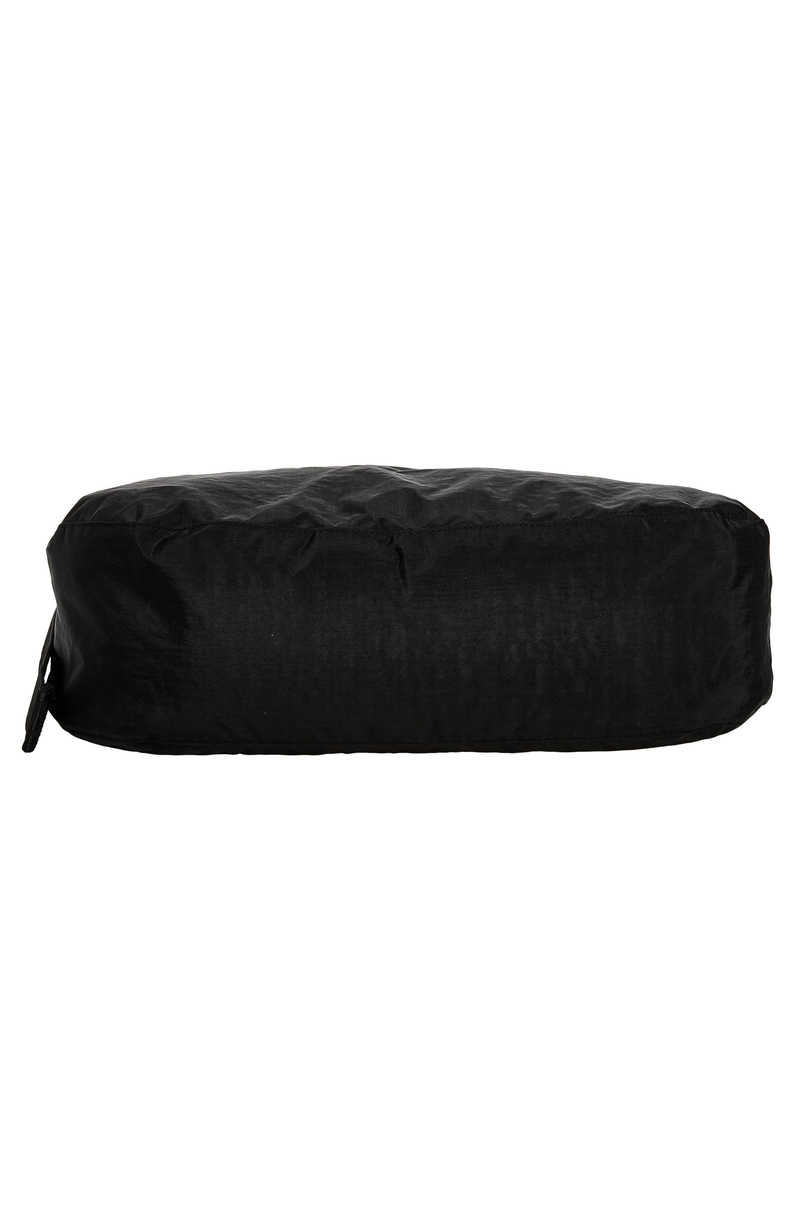 Large Recycled Nylon Crescent Crossbody Bag, Alternate, color, BLACK