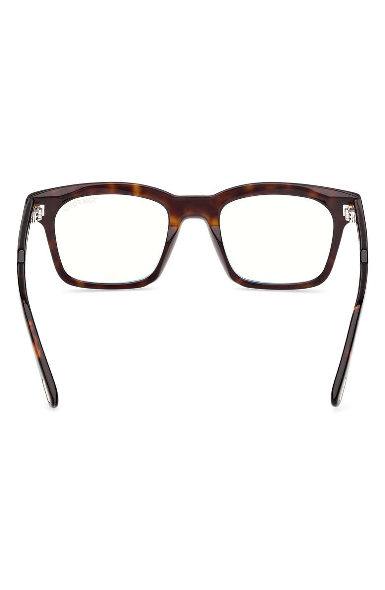TOM FORD 51mm Square Optical Glasses, Alternate, color, Shiny Classic Dark Havana