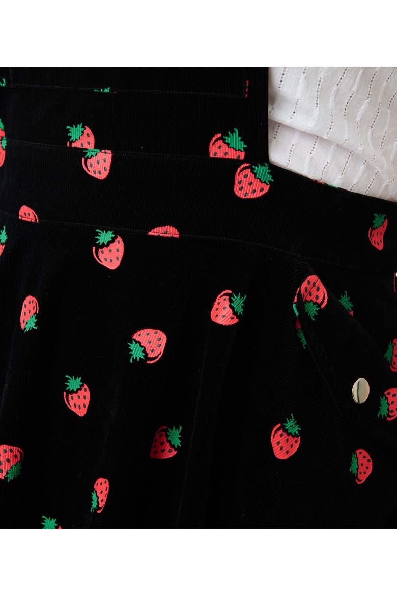 Plus Size Brionne Pinafore Skirt, Alternate, color, Black W/ Strawberries