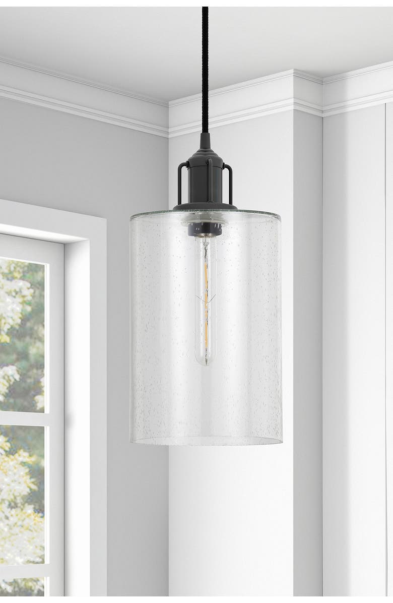 ADDISON AND LANE Nora Pendant in Seeded Glass & Blackened Bronze, Alternate, color, 