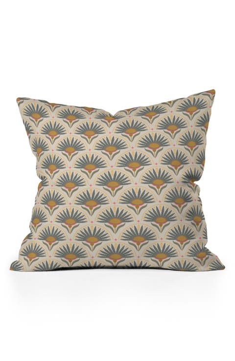 Fan Florals Throw Pillow