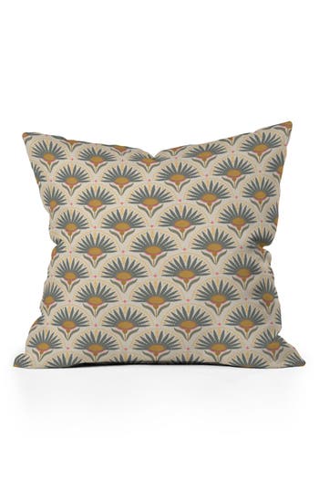 Deny Designs Fan Florals Throw Pillow In Yellow
