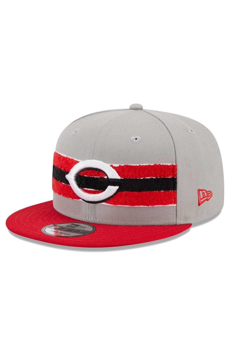 New Era Men's New Era Gray/Red Cincinnati Reds Band 9FIFTY Snapback Hat, Main, color, 