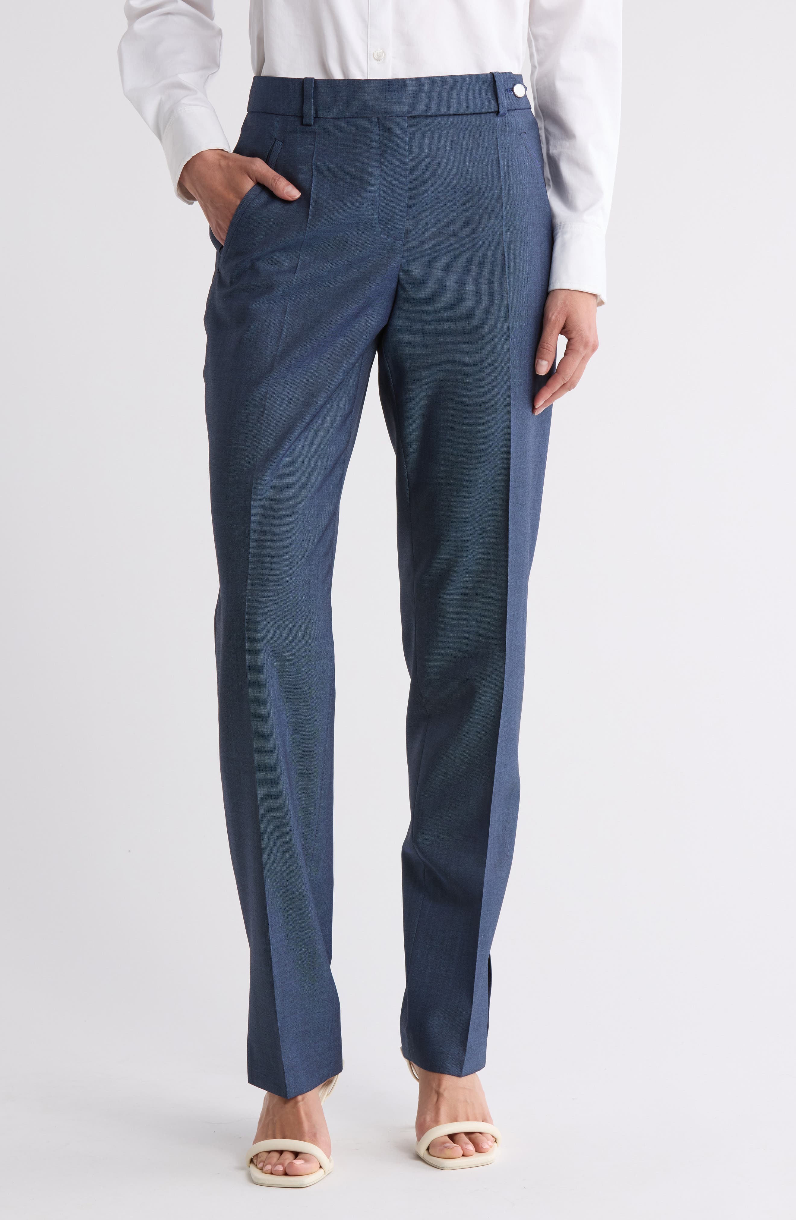 BOSS Tanuri Wool Straight Leg Pants