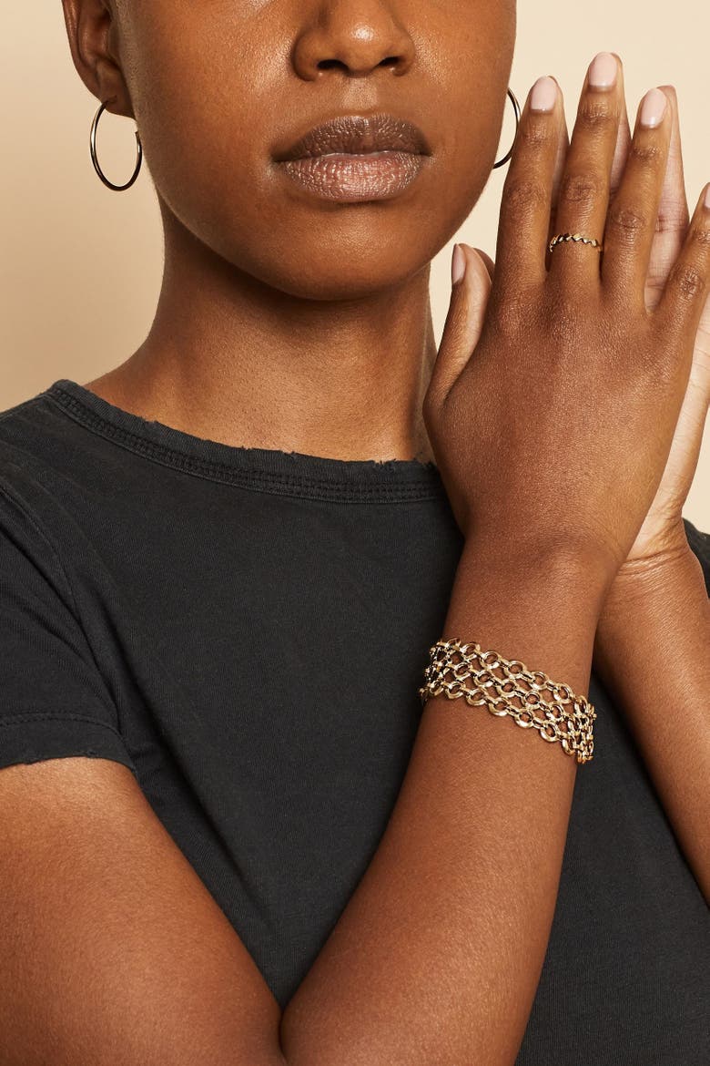 14K Yellow Gold Disco Bracelet, Alternate, color, Yellow Gold